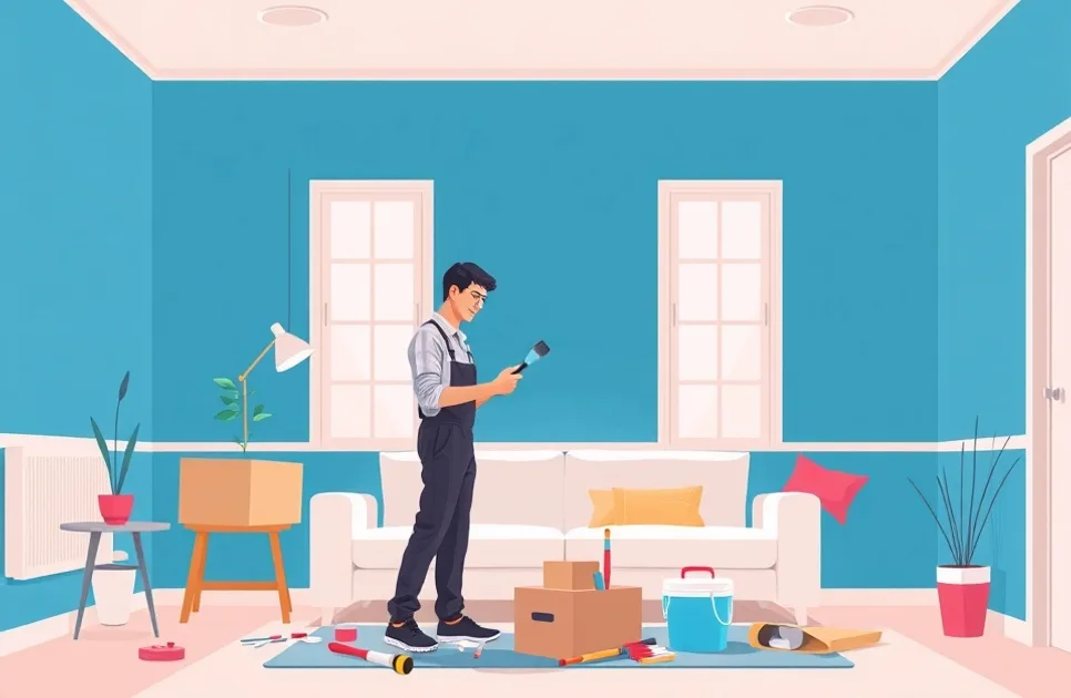 Intérieur rénové après travaux de peinture à Gap