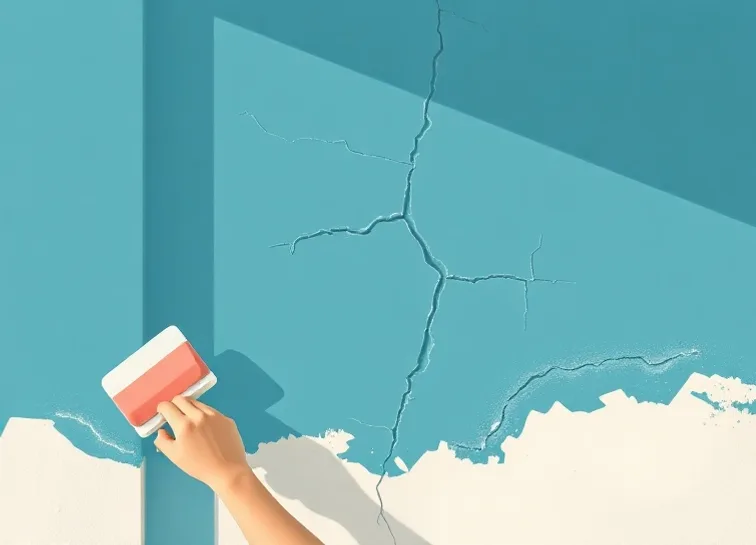 Ponçage et rebouchage des fissures avant mise en peinture